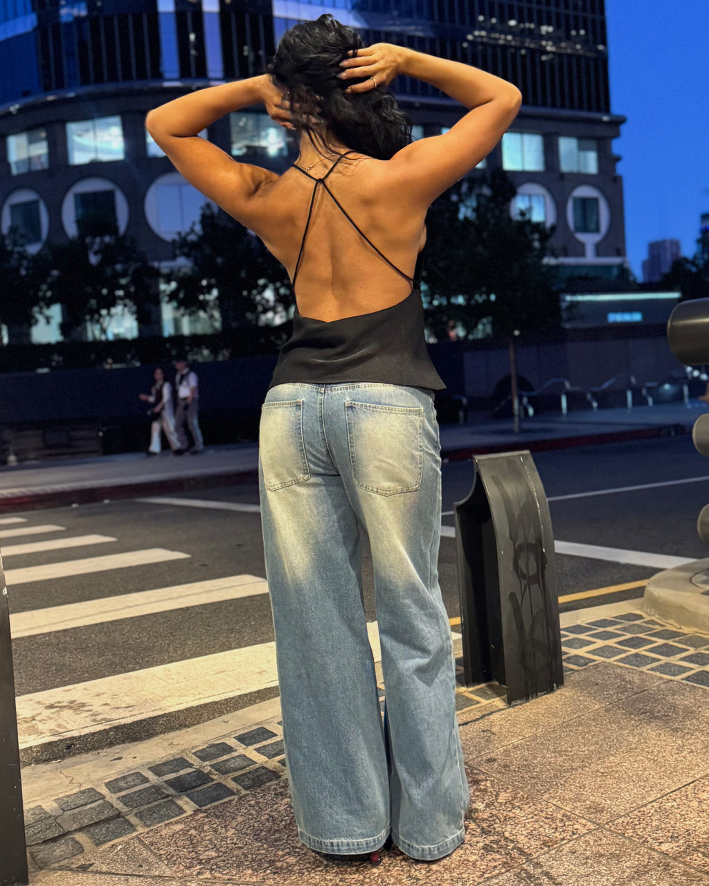 Mary Backless Satin Blouse