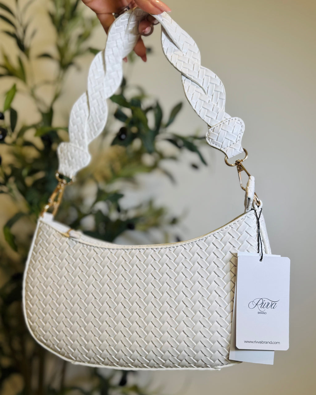 Bella Woven Crescent Bag