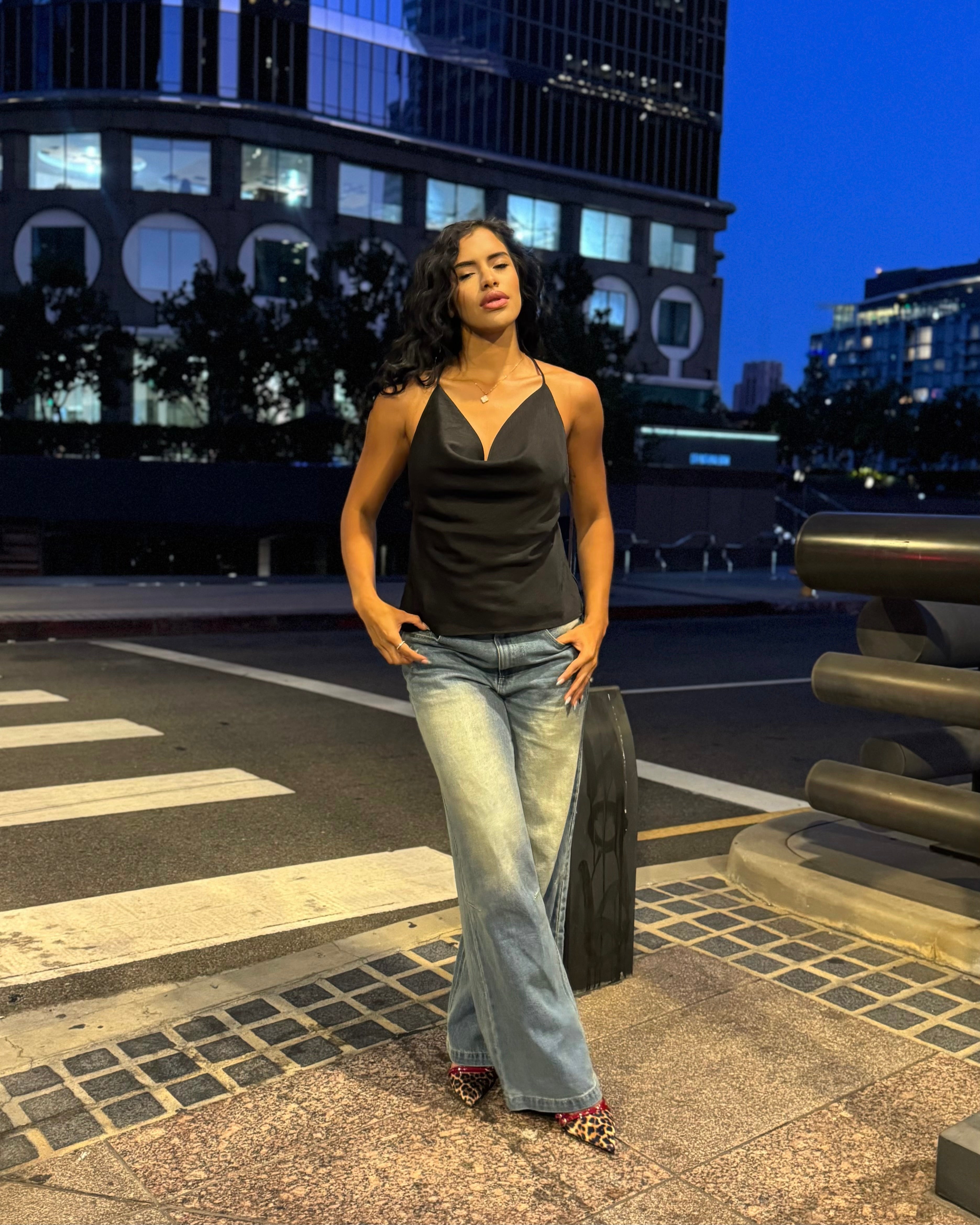 Mary Backless Satin Blouse