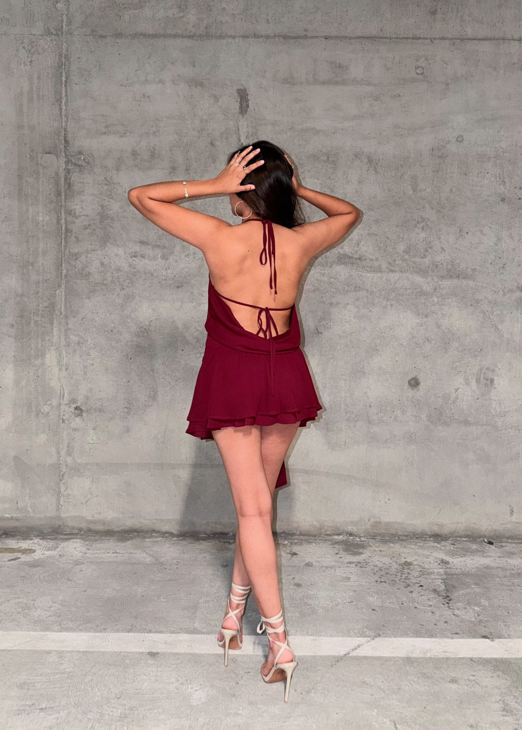 Vivian Burgundy Dress