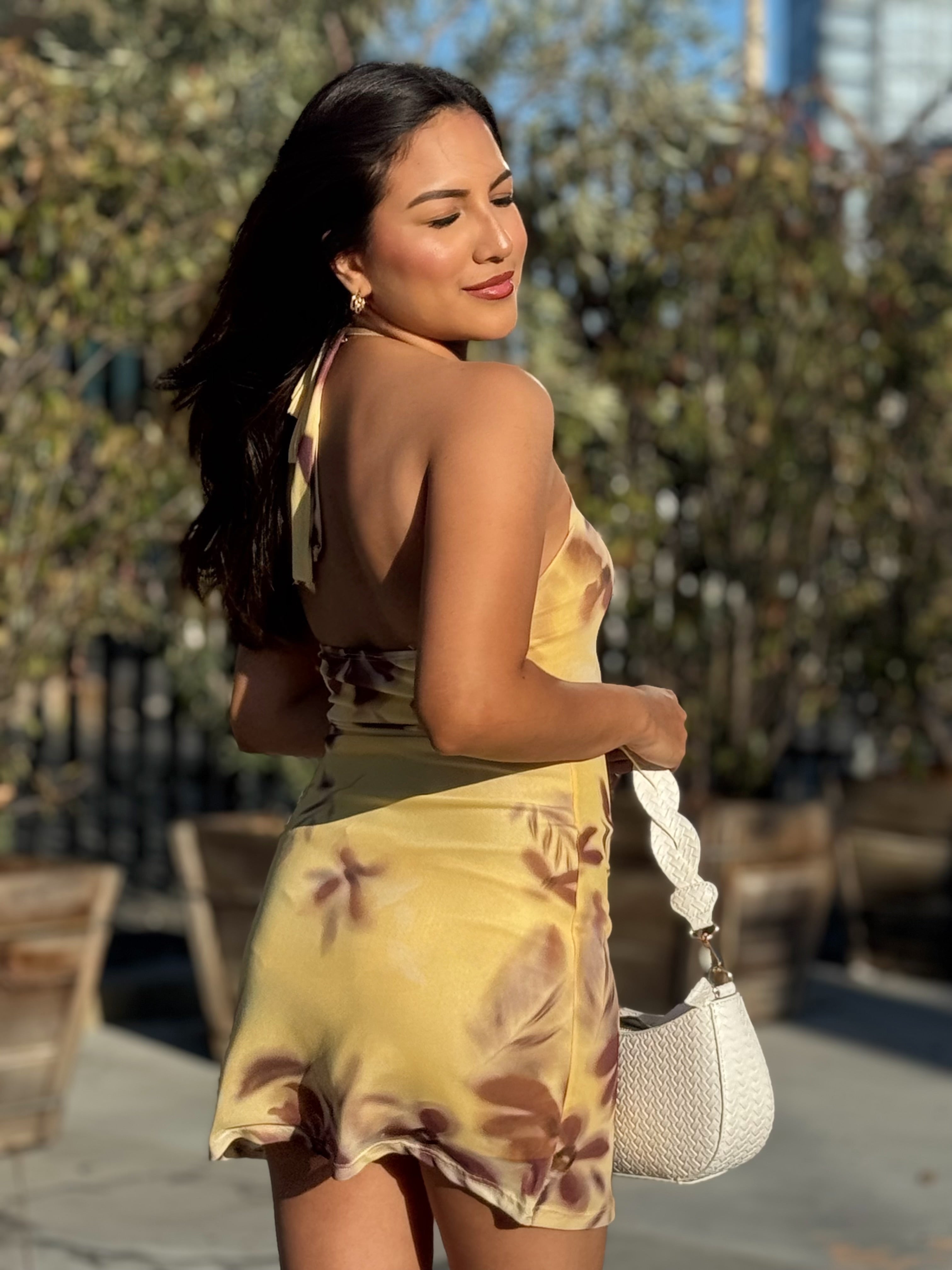 Camila Butter Yellow Halter Dress