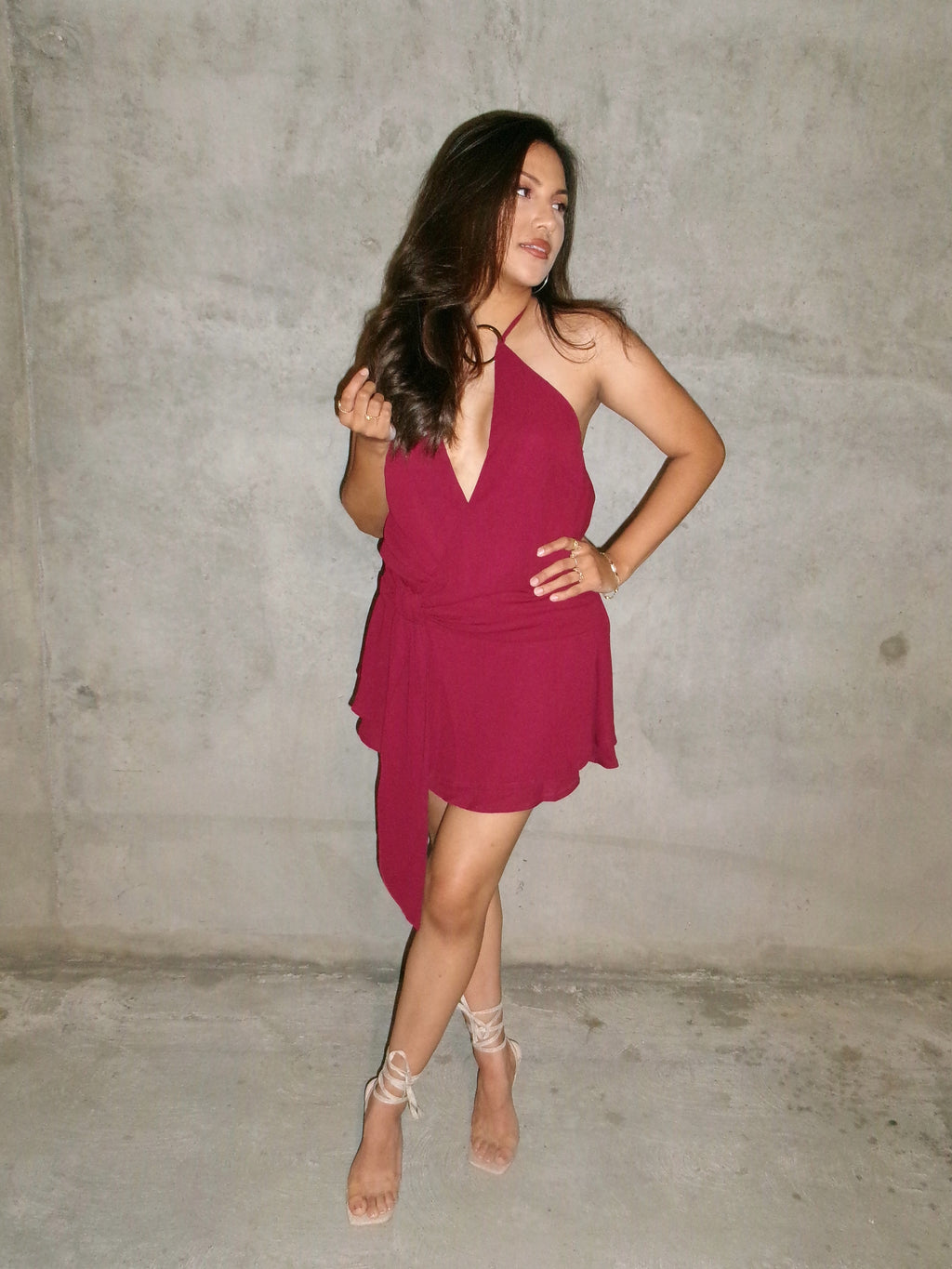 Vivian Burgundy Dress