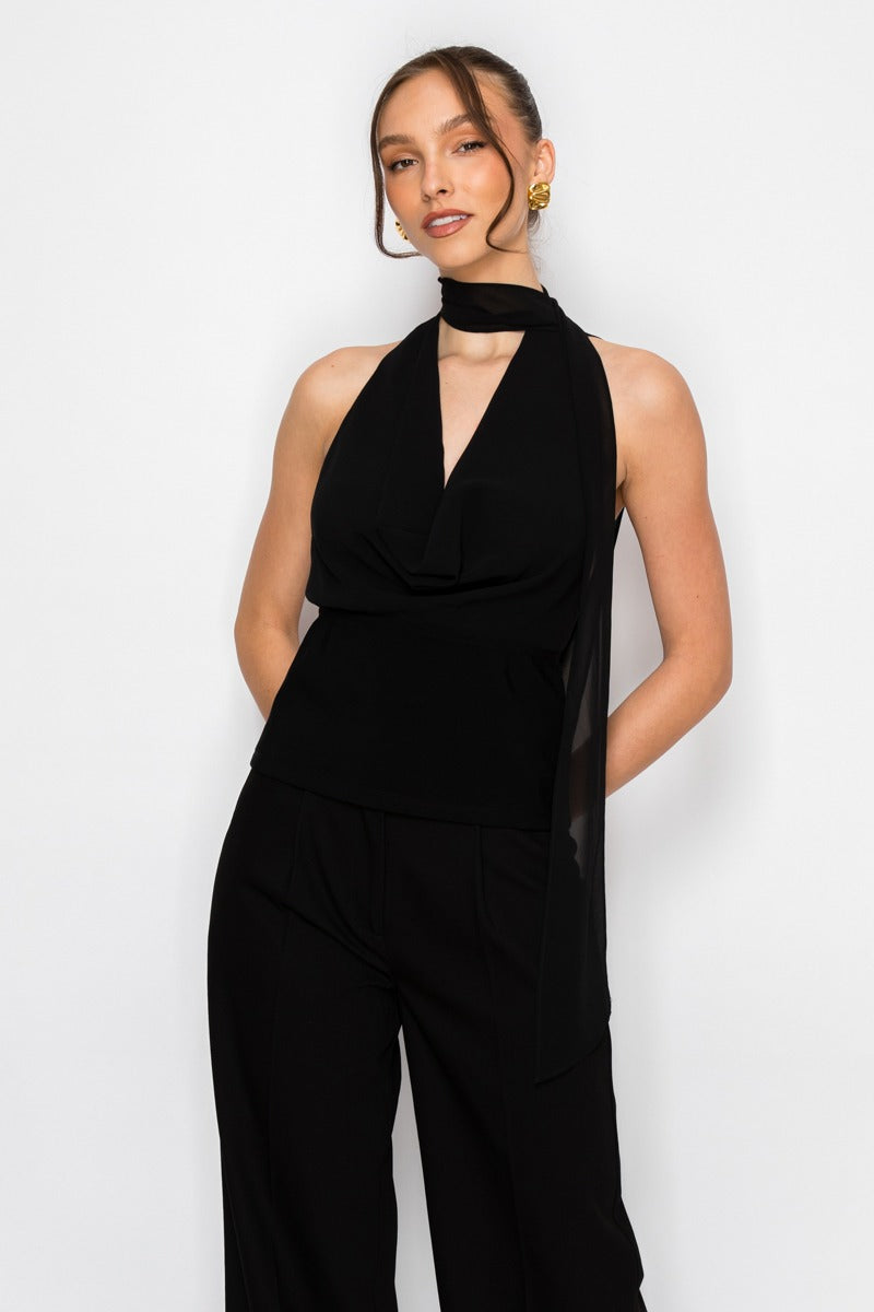 Erika Halter Scarf Top