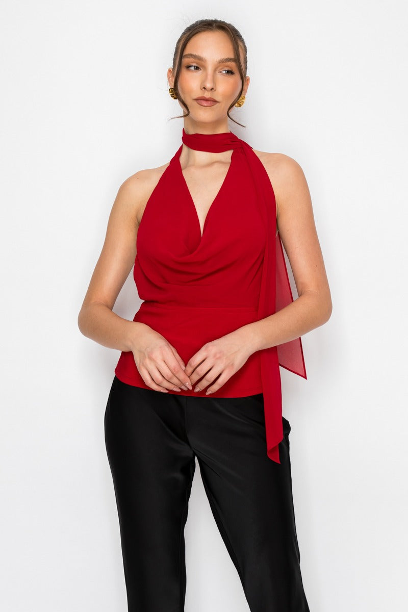 Erika Halter Scarf Top