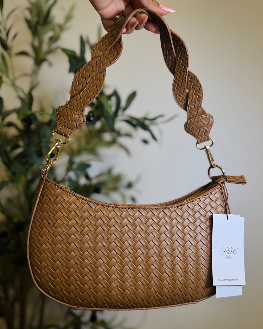 Bella Woven Crescent Bag