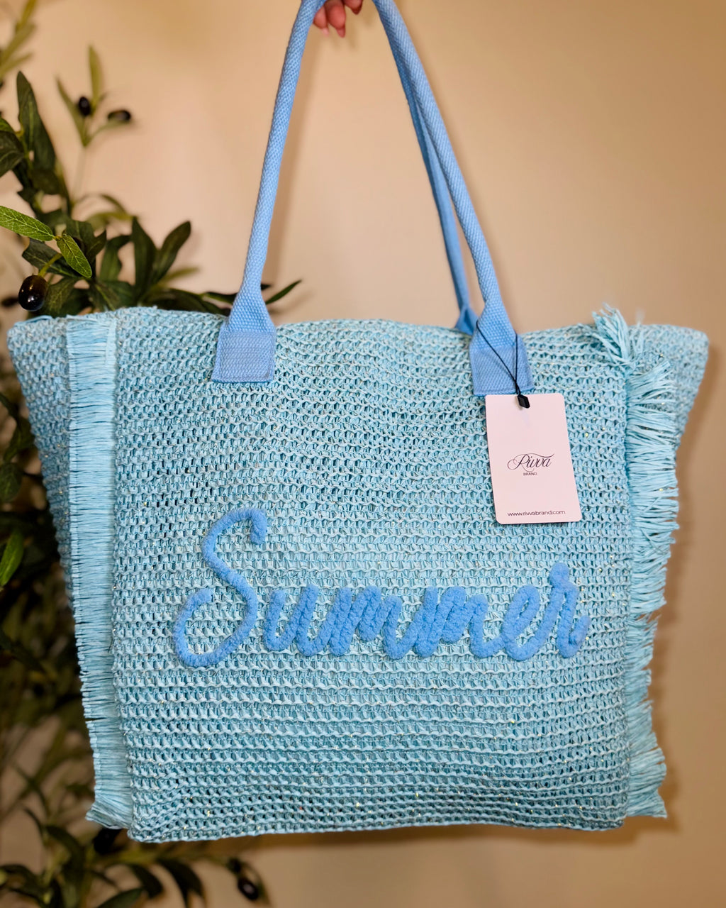 Summer Straw Tote Bag ☀️💙