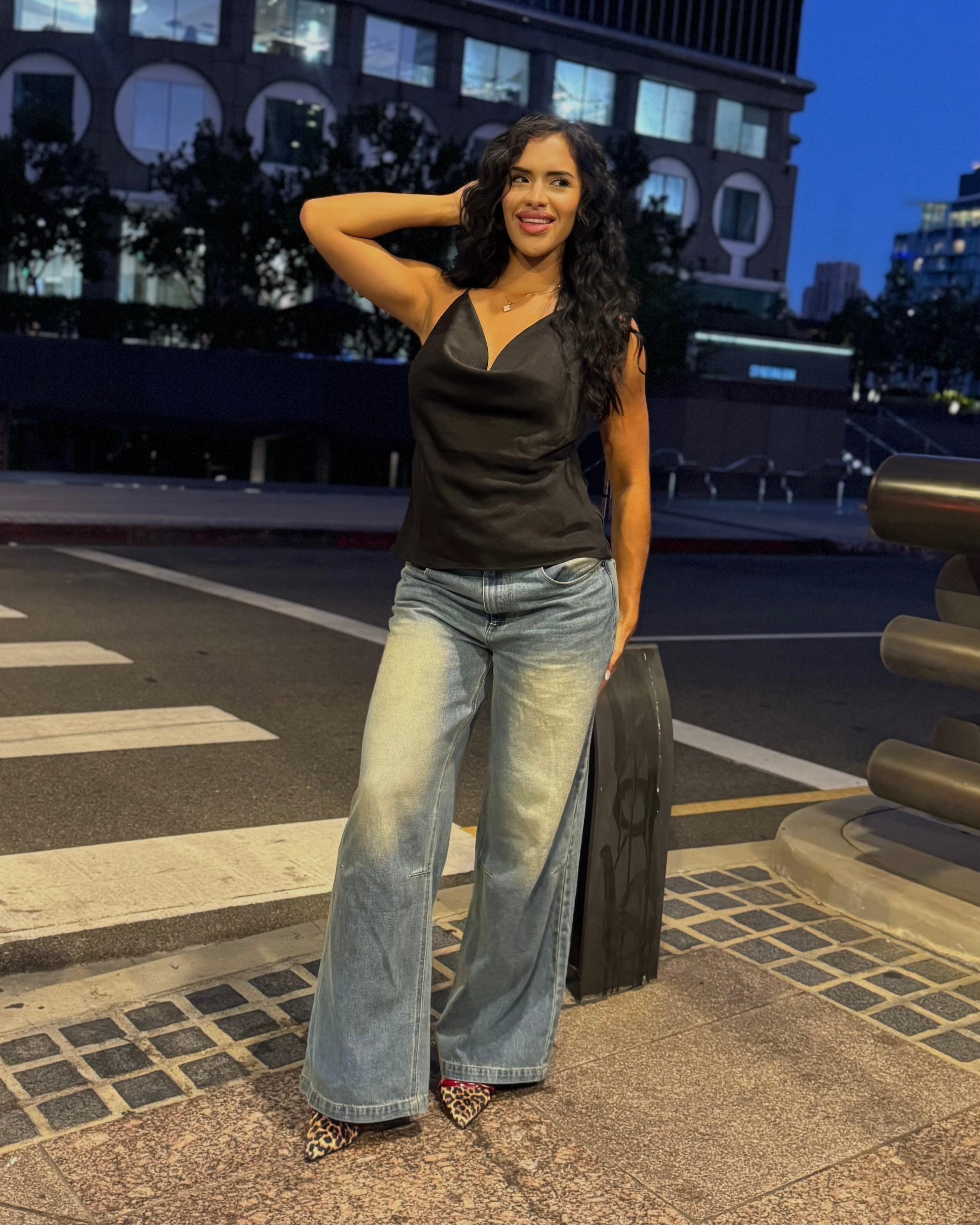 Mary Backless Satin Blouse