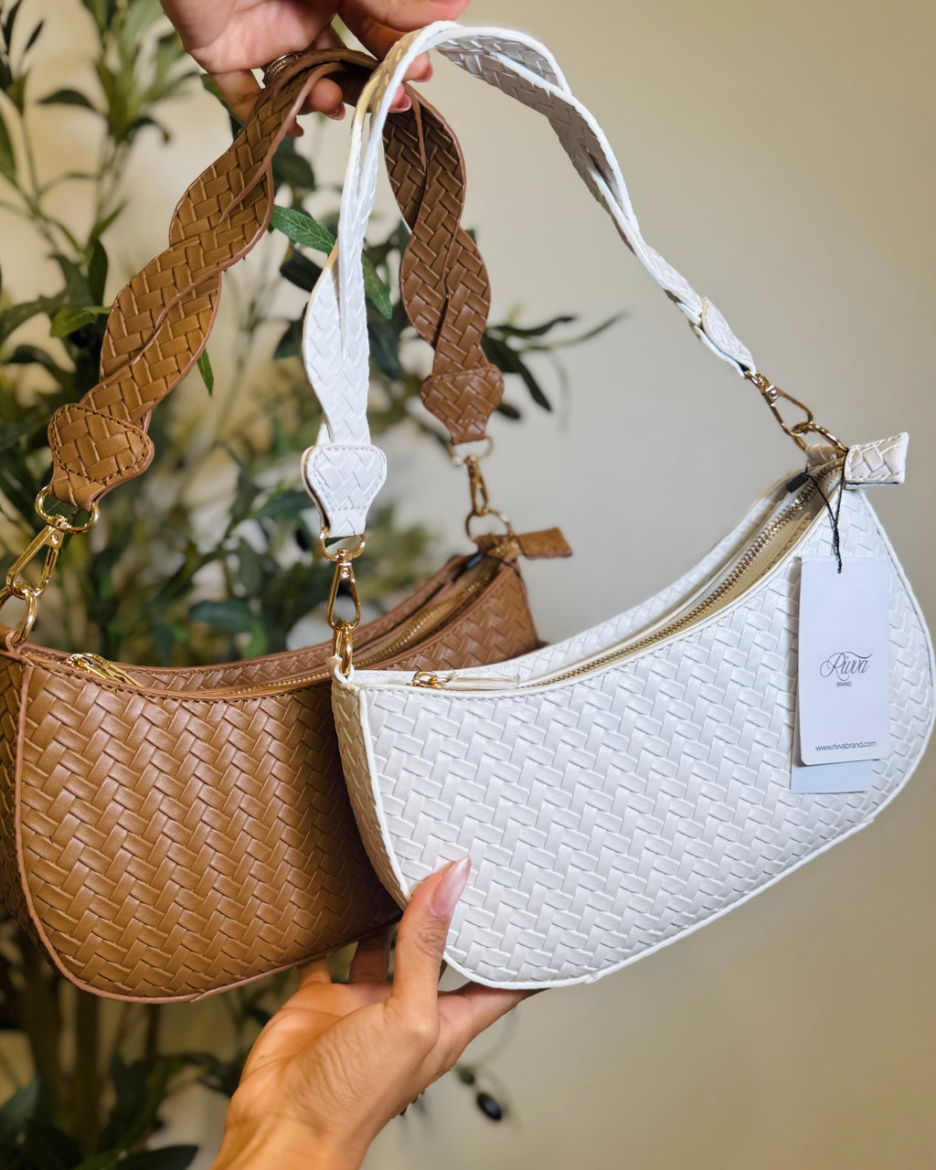 Bella Woven Crescent Bag