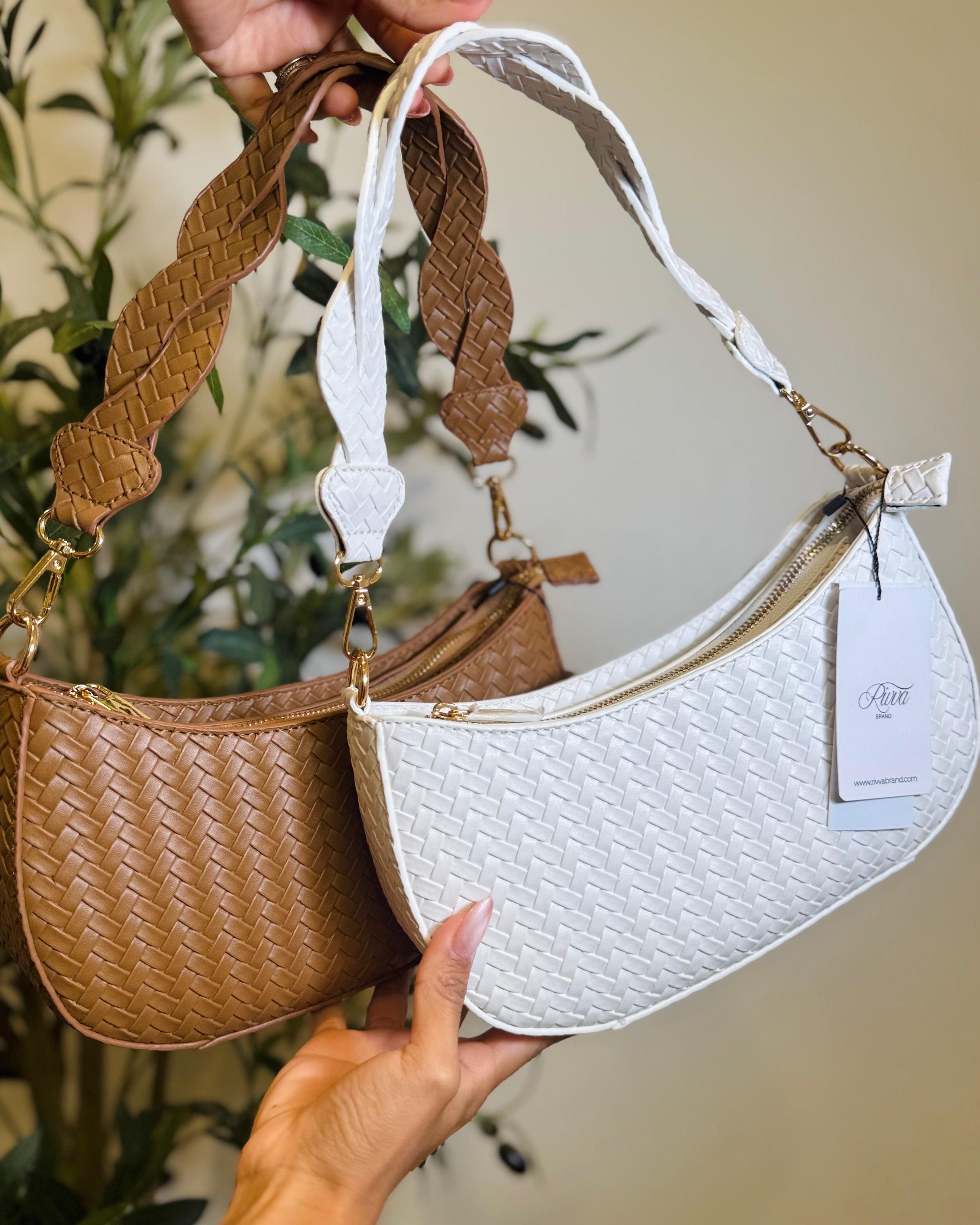 Bella Woven Crescent Bag