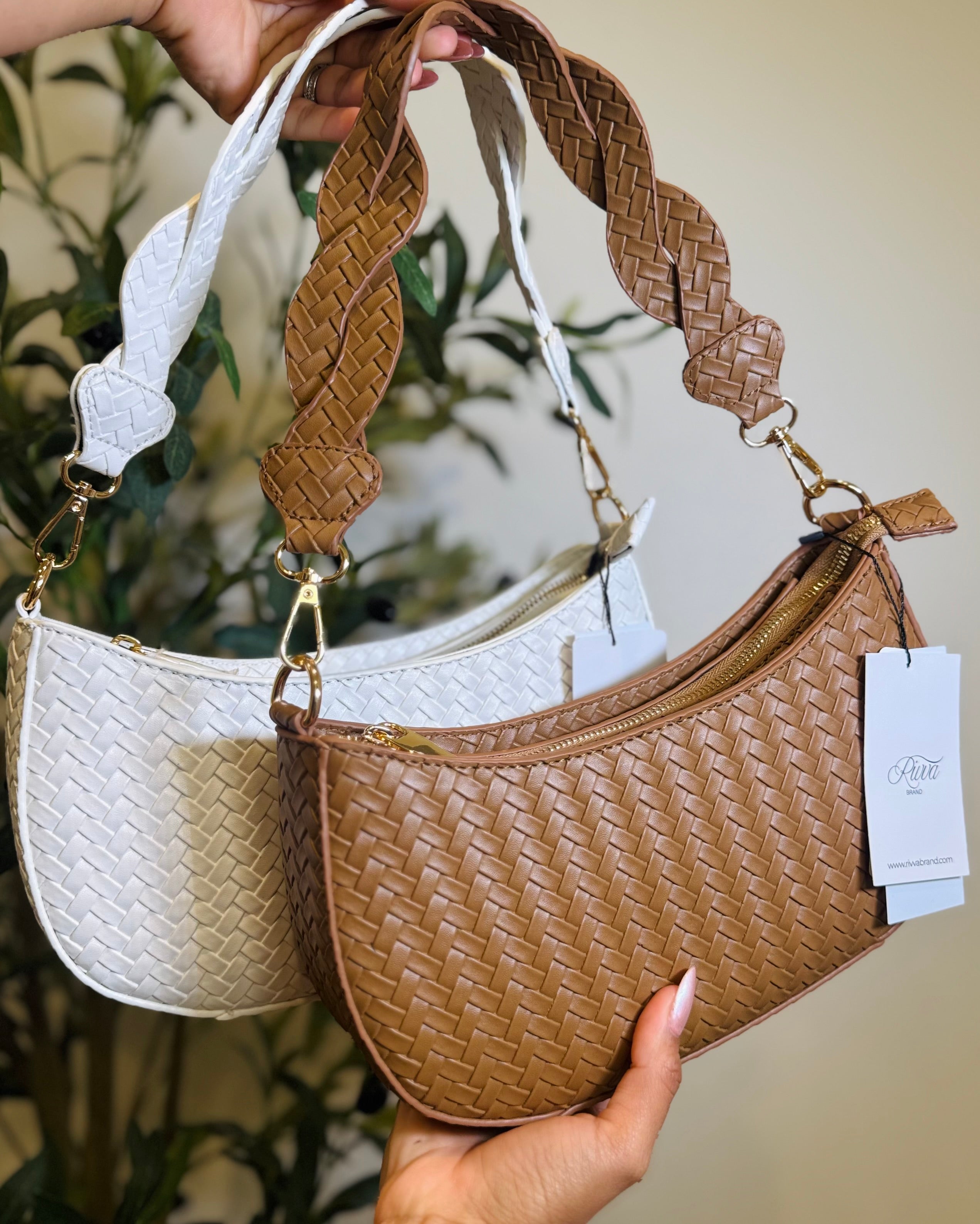Bella Woven Crescent Bag